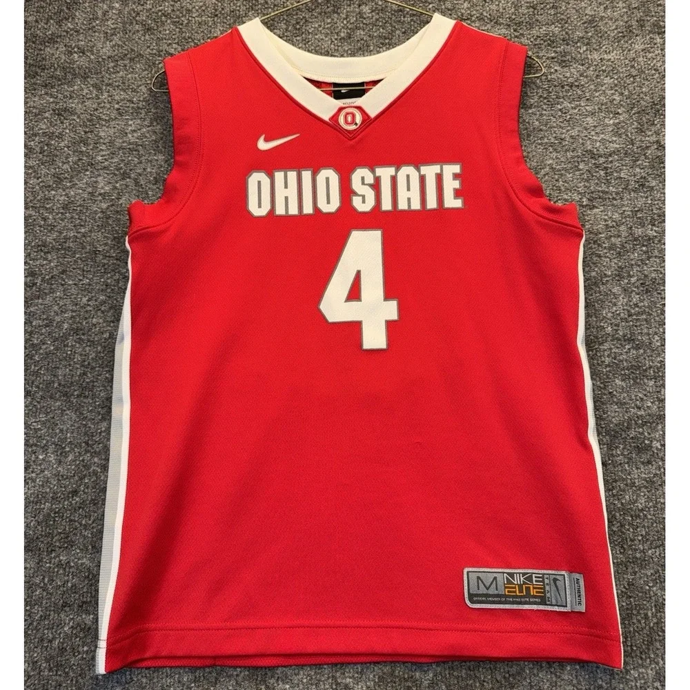 Nike Elite Ohio State Buckeyes Basketball Jersey Youth M 12/14 Red #4 NCAA